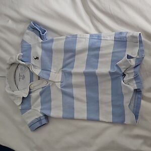 Ralph Lauren rugby cotton shortall in light blue and white stripe